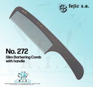 Fejic Carbon Comb - 272 Slim Barbering Comb with handle