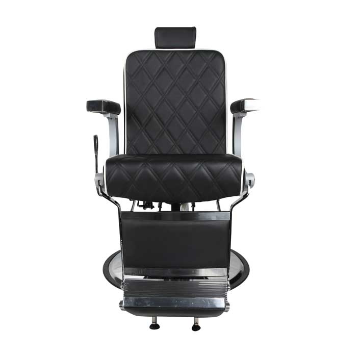 Chrysler Barber Chair Black with White Piping - Image 5