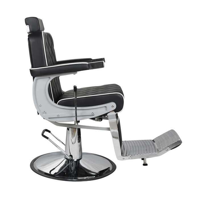 Chrysler Barber Chair Black with White Piping - Image 2