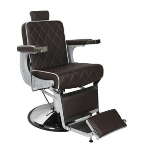 Chrysler Barber Chair Brown with White Piping