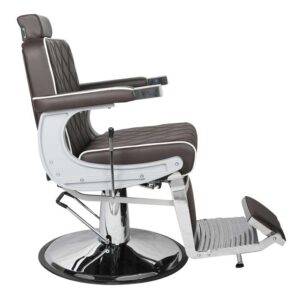 Chrysler Barber Chair Brown with White Piping - Image 6