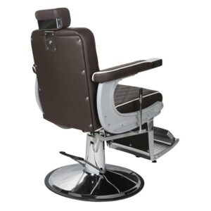 Chrysler Barber Chair Brown with White Piping - Image 3