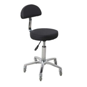 Hudson Gas Lift Stool Black with Backrest