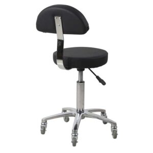 Hudson Gas Lift Stool Black with Backrest - Image 2