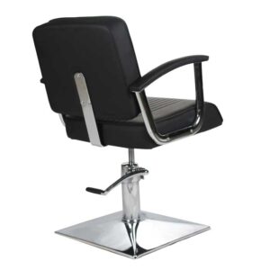 Madison Styling Chair Black with Black Piping and Square Base - Image 5