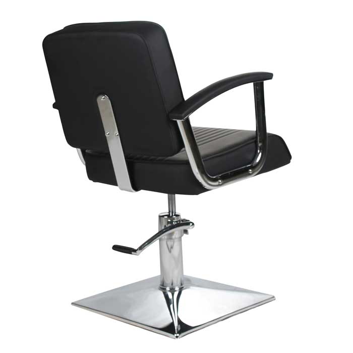 Madison Styling Chair Black with Black Piping and Square Base - Image 5