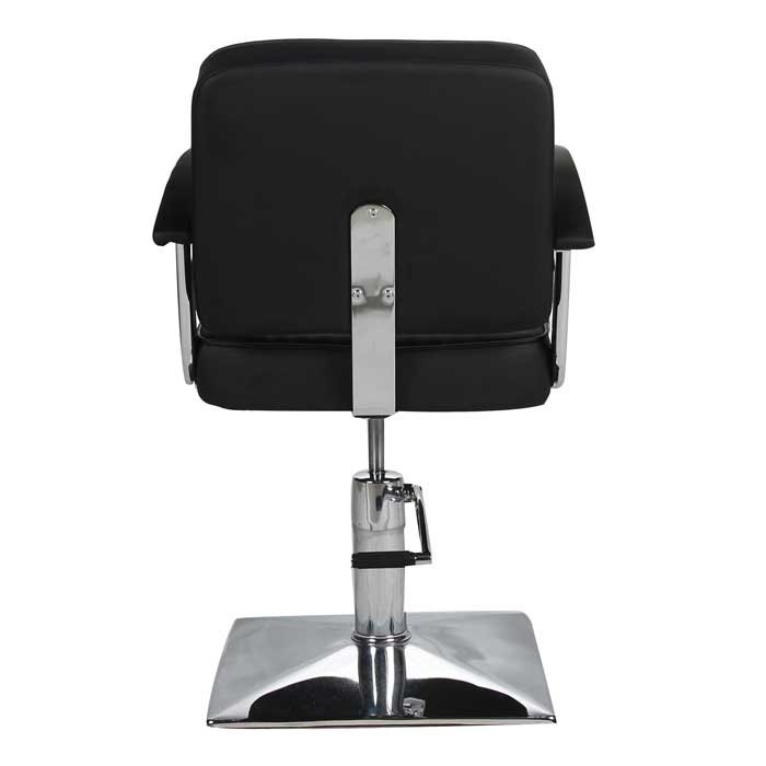 Madison Styling Chair Black with Black Piping and Square Base - Image 2
