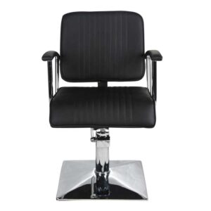 Madison Styling Chair Black with Black Piping and Square Base - Image 3