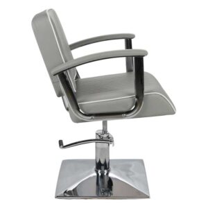Madison Styling Chair Grey with White Piping and Square Base - Image 5