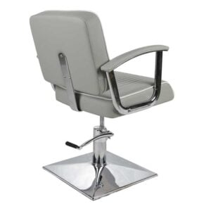 Alternative view of Madison Styling Chair Grey with White Piping and Square Base