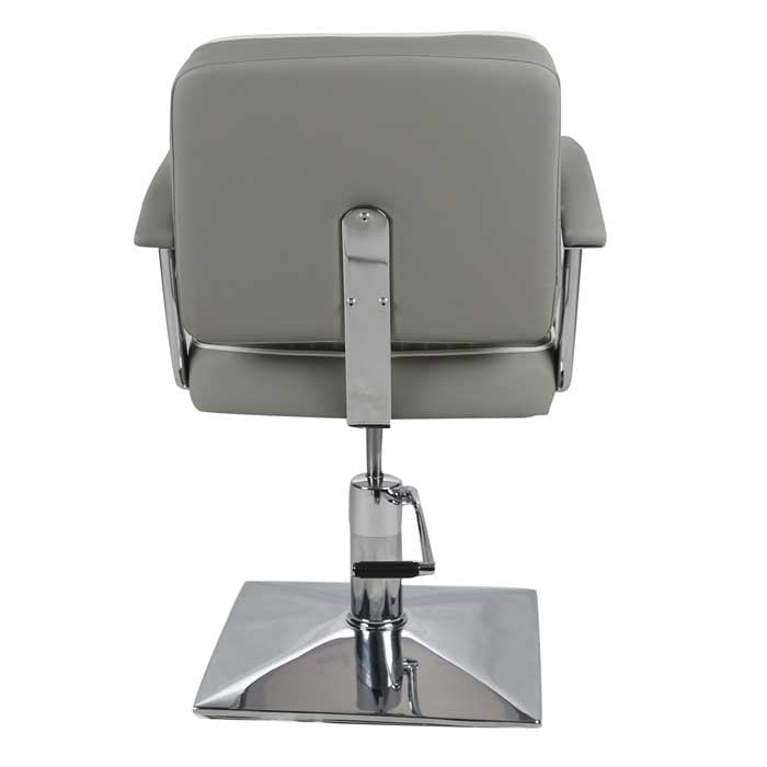 Madison Styling Chair Grey with White Piping and Square Base - Image 3